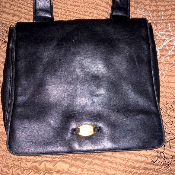 Vintage Liz Claiborne Black Crossbody 5 Compartments Comfy Adjustable Straps - Picture 2 of 16